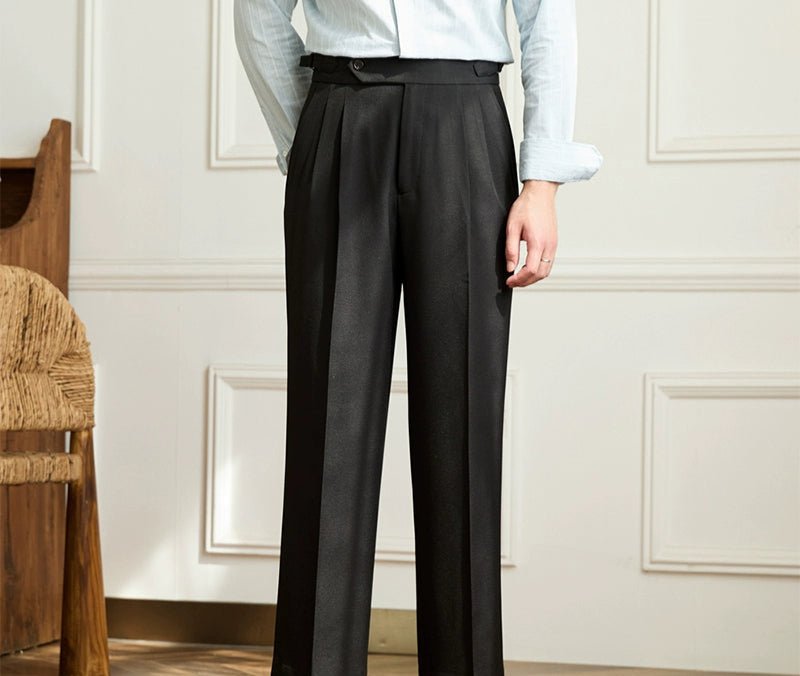 Casual wide-leg high-waist italian pants