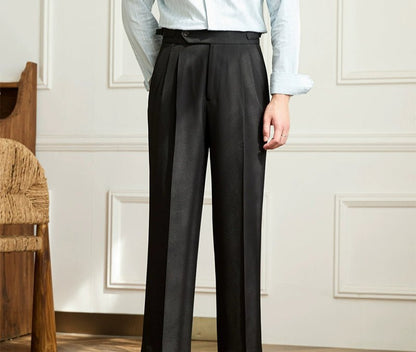 Casual wide-leg high-waist italian pants