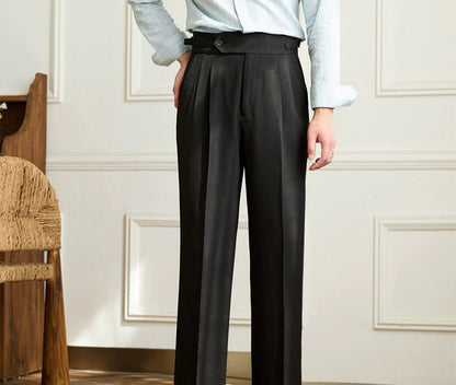 Casual wide-leg high-waist italian pants