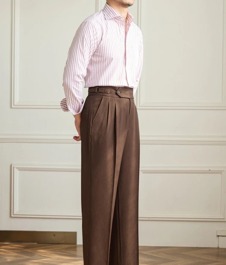 Casual wide-leg high-waist italian pants