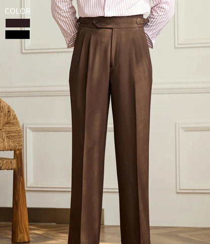 Casual wide-leg high-waist italian pants