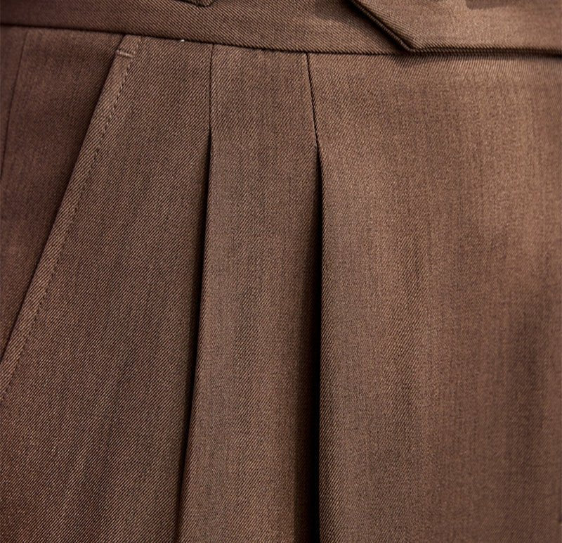 Casual wide-leg high-waist italian pants