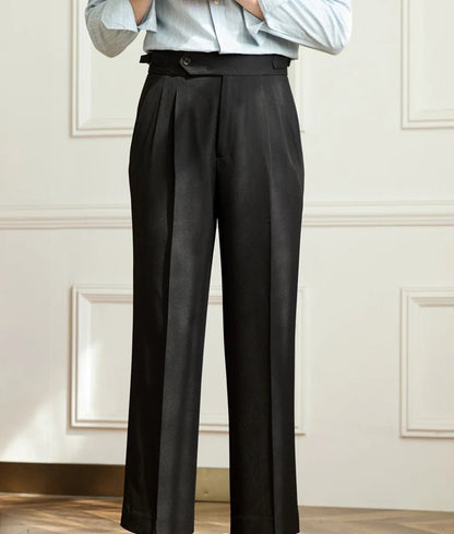 Casual wide-leg high-waist italian pants