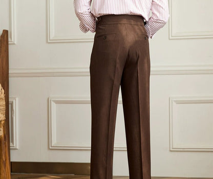 Casual wide-leg high-waist italian pants