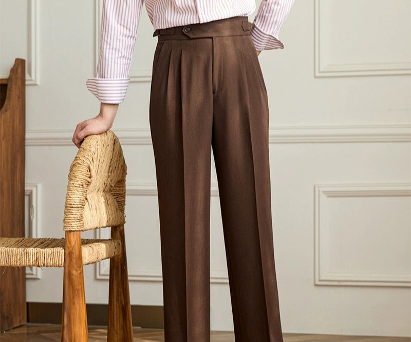 Casual wide-leg high-waist italian pants