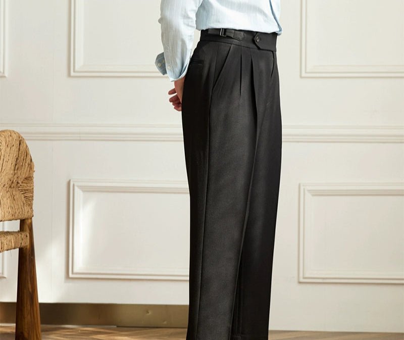 Casual wide-leg high-waist italian pants