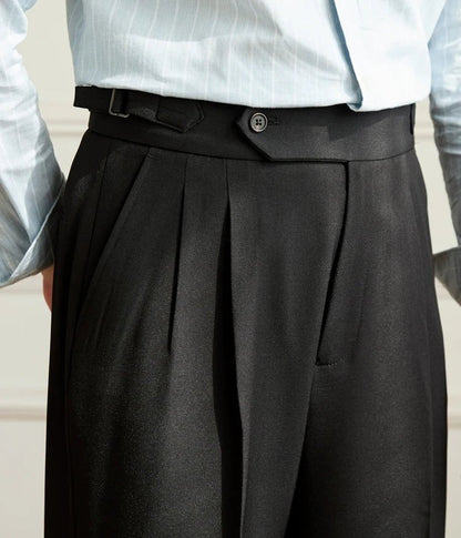 Casual wide-leg high-waist italian pants