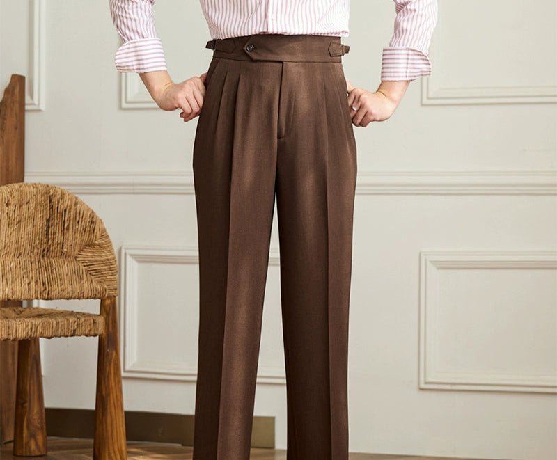 Casual wide-leg high-waist italian pants