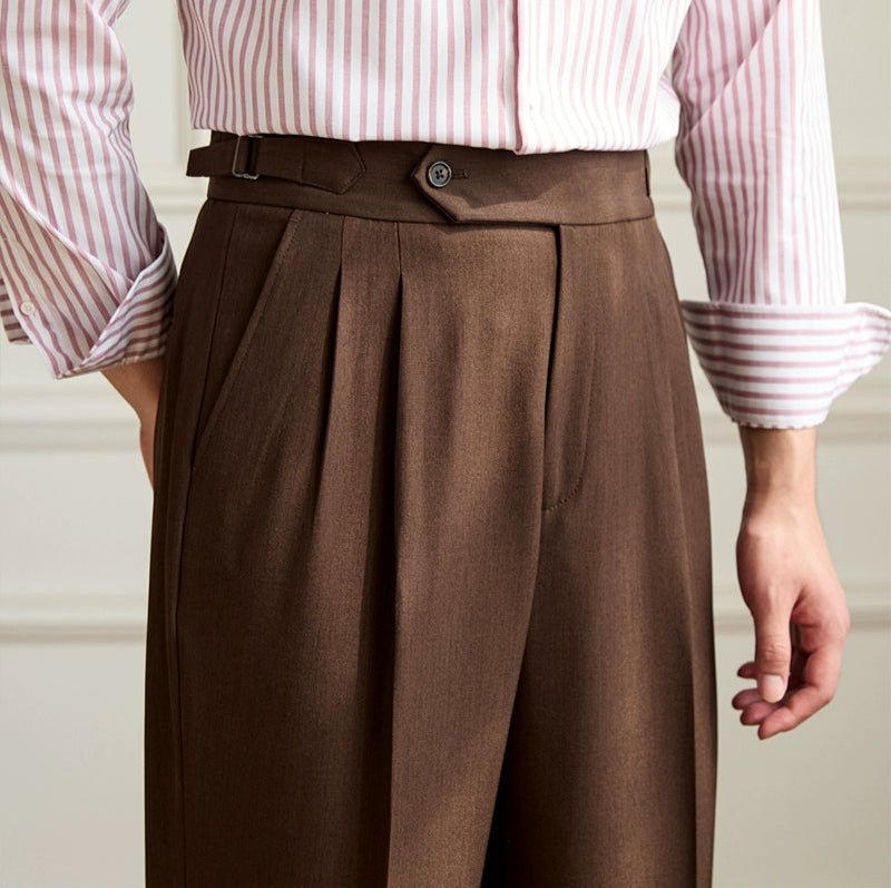 Casual wide-leg high-waist italian pants