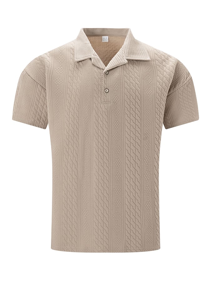 Men's Jacquard Fabric Fashionable Casual Polo Shirt