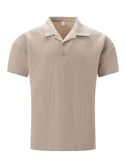 Men's Jacquard Fabric Fashionable Casual Polo Shirt