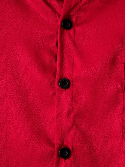 Men's Silk Business Luxury Design Printed Long Sleeve Pocket Shirt