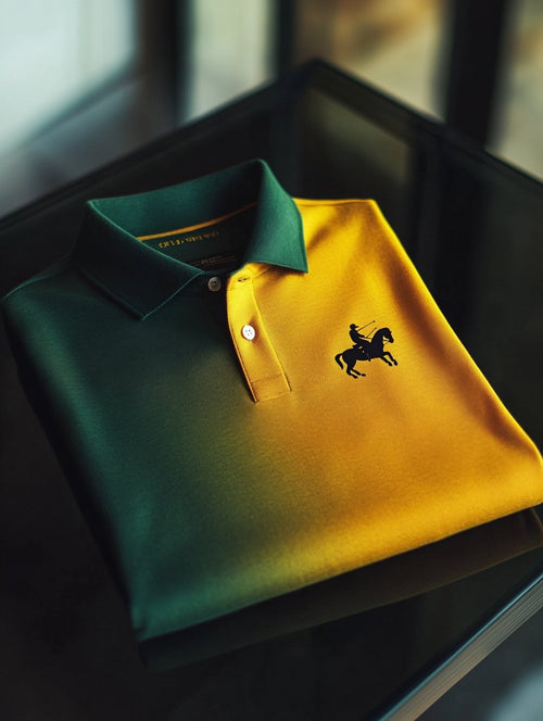 Men's Classic Business Logo Button Short Sleeve Polo Shirt