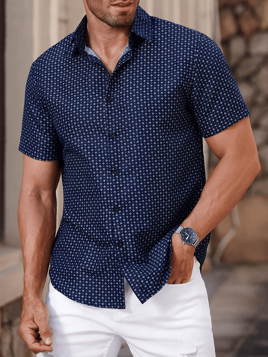 Men's Business Casual Button Short-sleeved Shirt