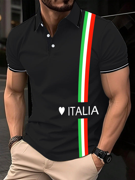 Men's "Italy" printed polo shirt