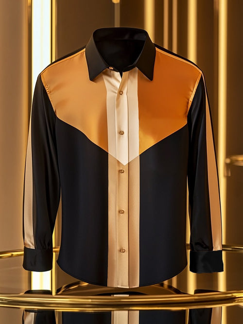 Men's Satin Luxury Business Long Sleeve Shirt