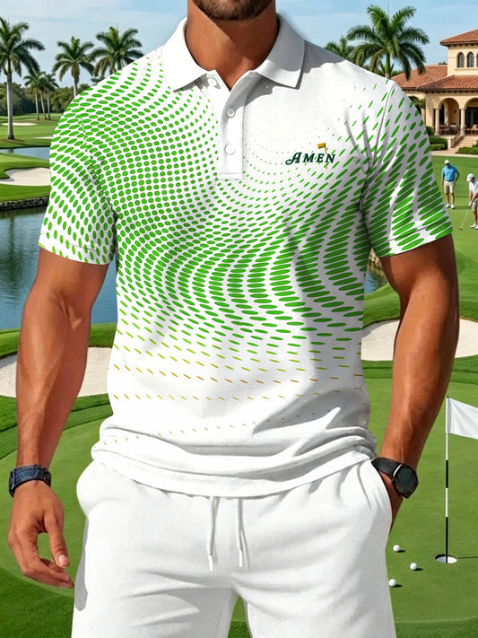 Men's Golf Print Casual Polo