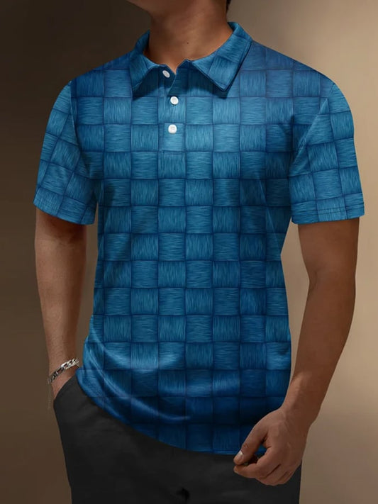 Men's Vintage Print Casual POLO Shirt