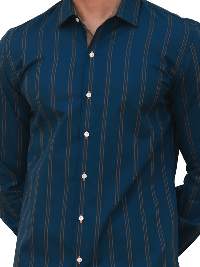 Men's Striped Business Casual Shirt