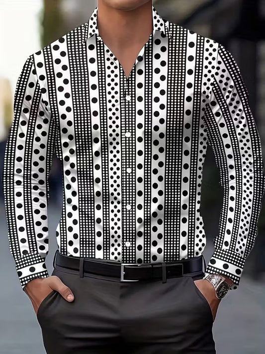 Men's Street Style Business Casual Printed Long Sleeve Shirt