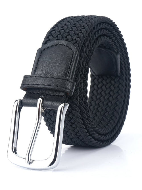 Men's outdoor training canvas elastic braided belt