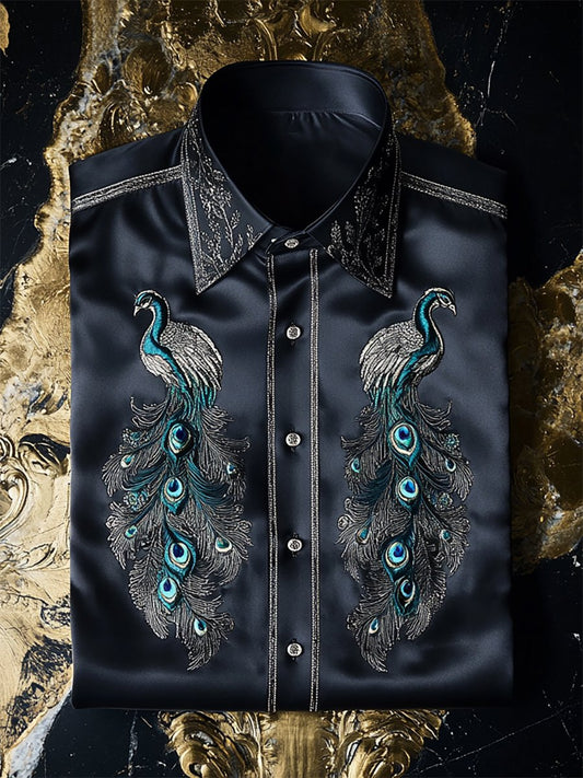 Men's Satin Luxe Long Sleeve Button Down Shirt