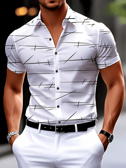 Men's Business Casual Button Short-sleeved Shirt