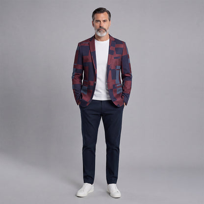 Men's Casual Jacquard Slim-Fit Suit