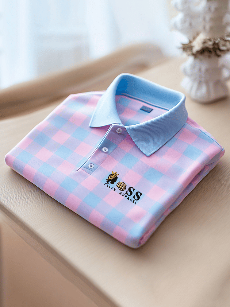 Men's Business Casual Printed Short Sleeve Polo Shirt