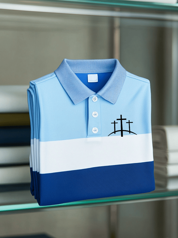 Men's Faith Printed Casual Short Sleeve Polo Shirt