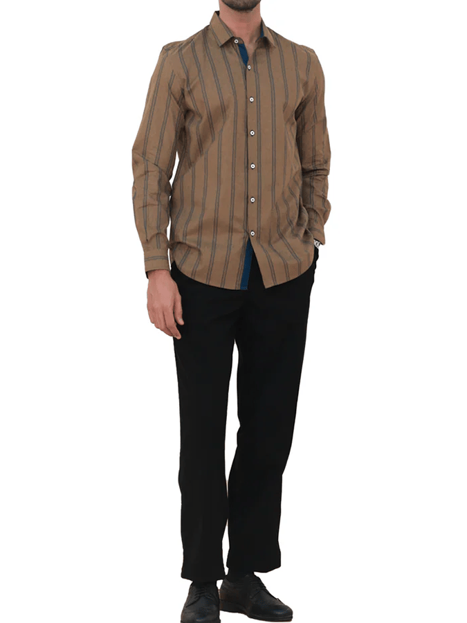Men's Striped Business Casual Shirt