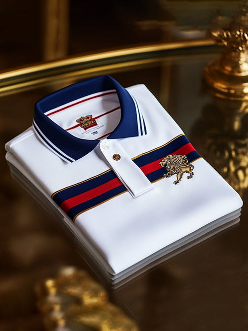 Men's Business Casual Button Short Sleeve Polo Shirt