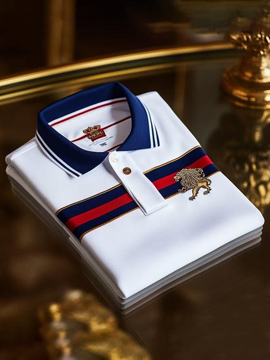 Men's Business Casual Button Short Sleeve Polo Shirt