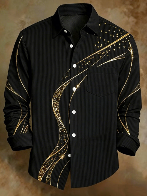 Men's Geometric Gradient Waves Shirt