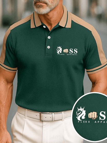 Men's Fashion Business Letter Printed Casual Polo Shirt