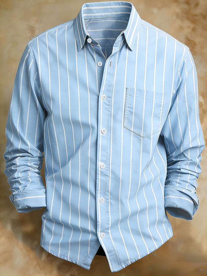 Men's Retro Abstract Art Print Comfortable Business Style Shirt