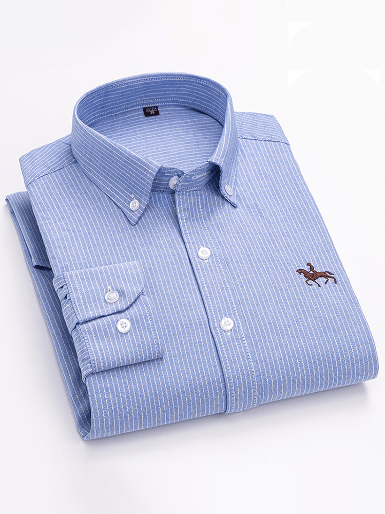Men's 100% cotton business long-sleeved shirt