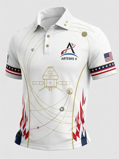 Men's Back to the Moon 2026 Print Polo Shirt