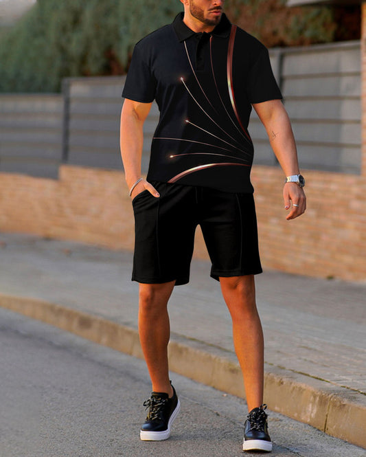 Suitmens Men's Black Summer POLO Suit