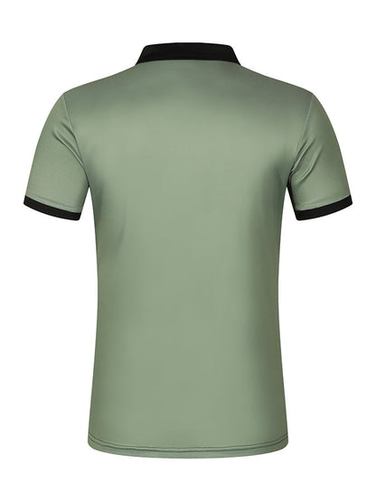 Men's Fashionable Contrast Color Short Sleeve Polo Shirt