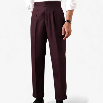 Classic single-pleat business trousers