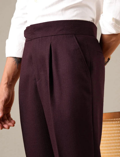 Classic single-pleat business trousers
