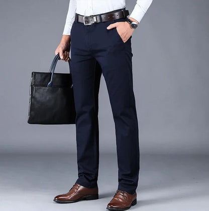 Cotton classic smart-casual pants
