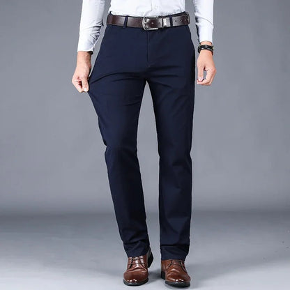 Cotton classic smart-casual pants