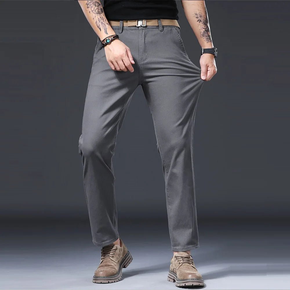 Cotton stretch smart-casual pants
