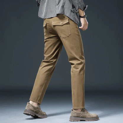 Cotton stretch smart-casual pants