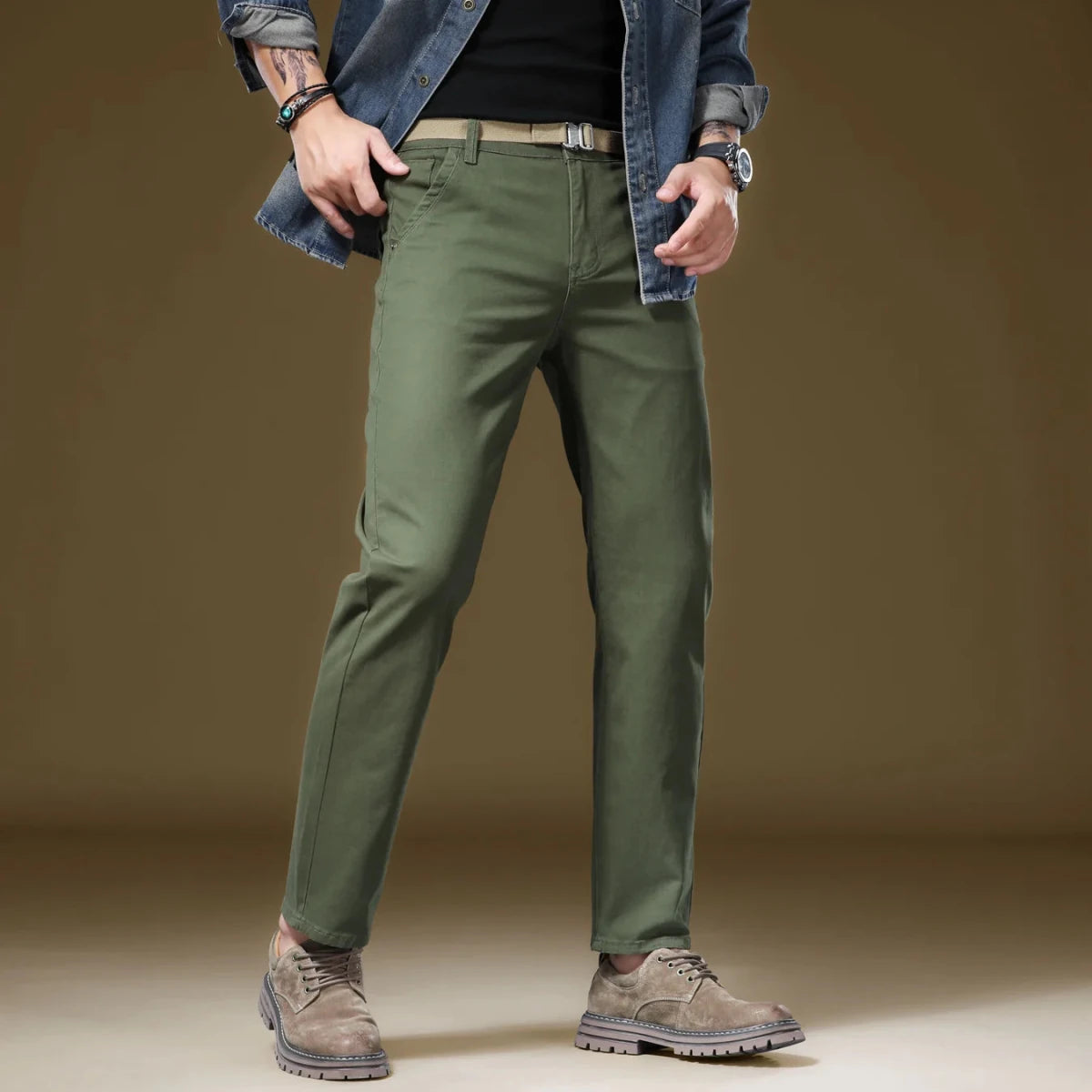 Cotton stretch smart-casual pants