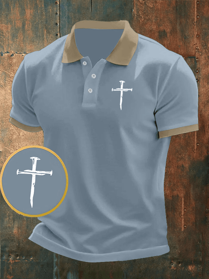 Men's Faith Printed Casual Polo Shirt