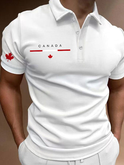 Men's Canada print polo shirt