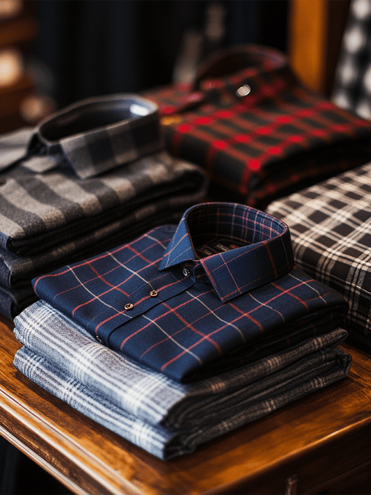 Men's contrast color classic luxury business long sleeve shirt